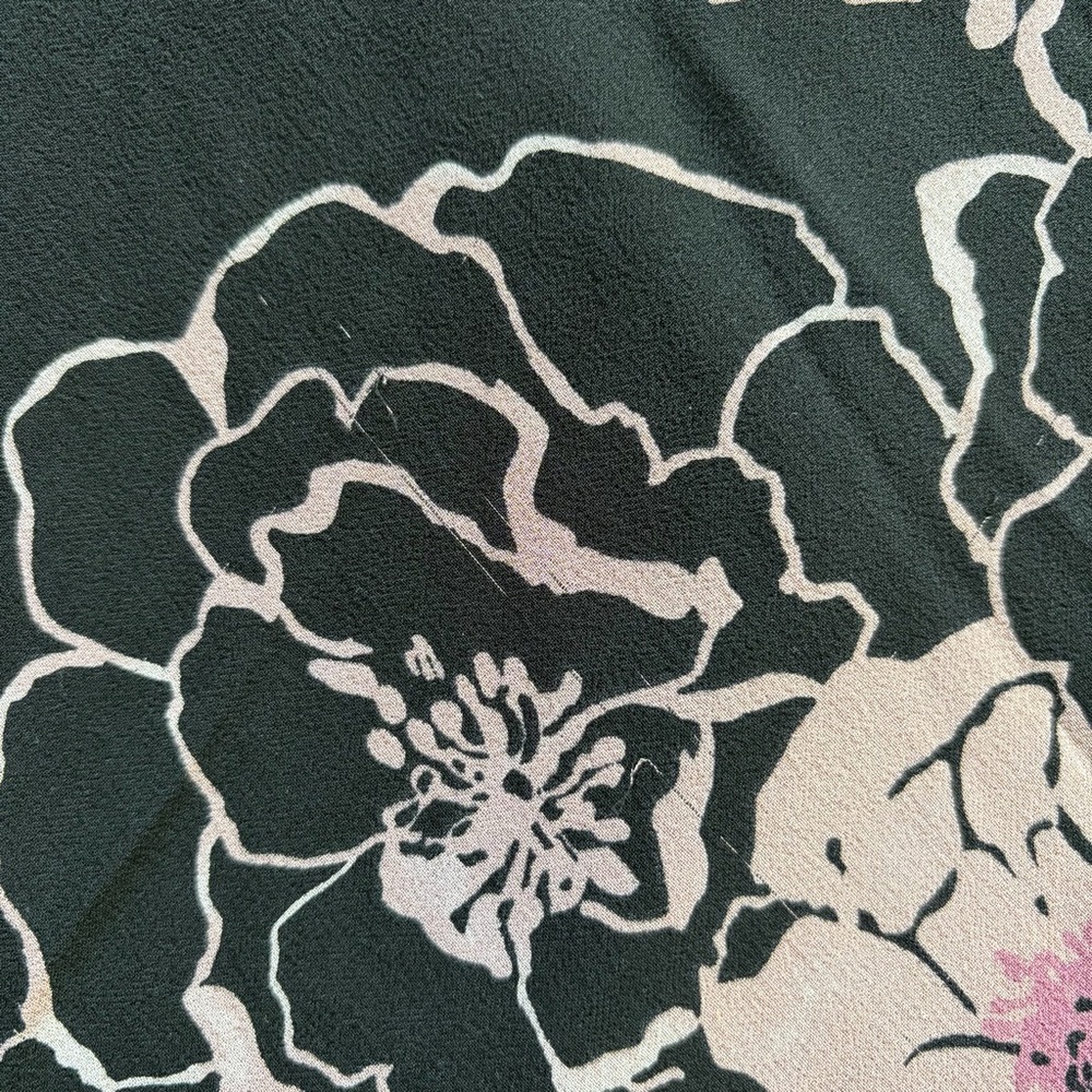 vtg papéll boutique 100% silk pink floral black dress ruffles size 14 - Picture 6 of 14